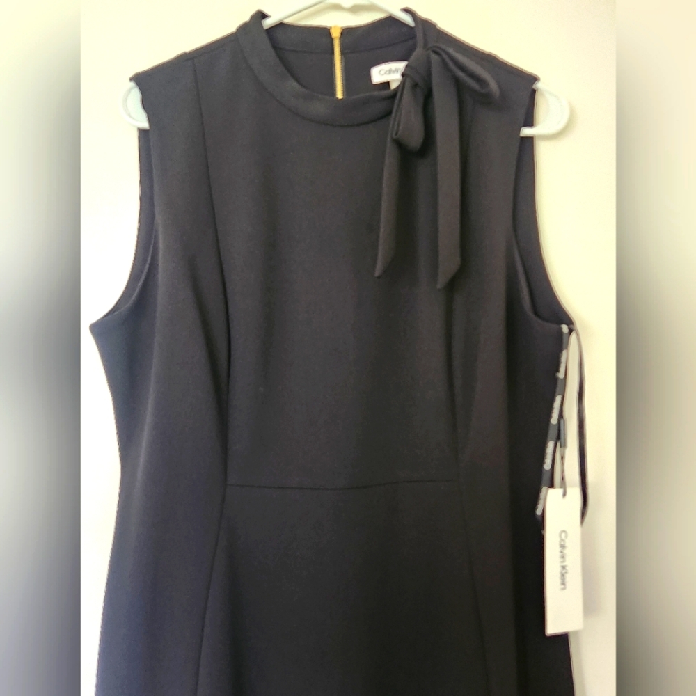 NWT Calvin Klein Sleeveless Neck Tied Dress